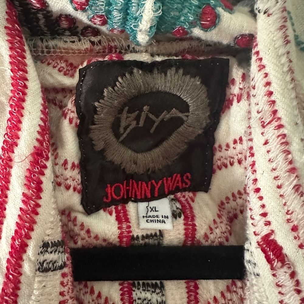 Johnny Was Cream Multicolor Patterned Cardigan - image 3